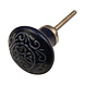 Good in Style Porseleinen knop 41,5mm donkerblauw met plantmotief Good in Style Porseleinen knop 41,5mm donkerblauw met plantmotief