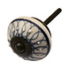 Porseleinen knop 40mm bloempatroon blauw Porseleinen knop 40mm bloempatroon blauw