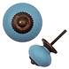 Good in Style Porseleinen meubelknop blauw - brons Good in Style Porseleinen meubelknop blauw - brons