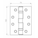 Bladscharnier RVS 102x76x2.5mm Bladscharnier RVS 102x76x2.5mm