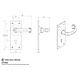 Ludlow Foundries Deurkruk op schild "Traditioneel" | kastslot | pc 57mm Ludlow Foundries Deurkruk op schild "Traditioneel" | kastslot | pc 57mm