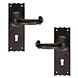 Ludlow Foundries Deurkruk op schild "Traditioneel" | kastslot | pc 57mm Ludlow Foundries Deurkruk op schild "Traditioneel" | kastslot | pc 57mm