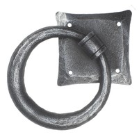 Smeedijzeren deurklopper rond - pewter finish