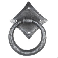 Smeedijzeren deurklopper rond - pewter finish