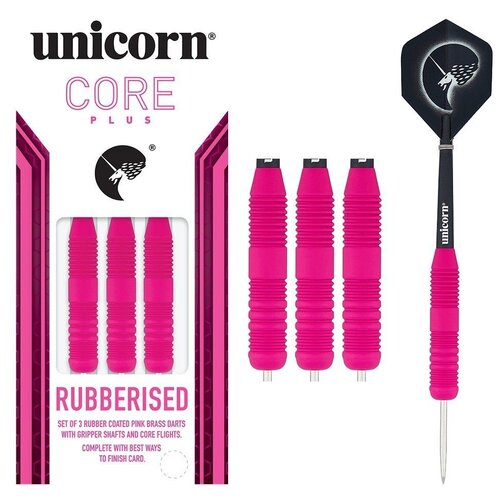 Unicorn Unicorn Core Plus Rubberised Pink Steel Tip Darts