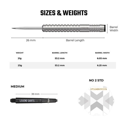 Legend Darts Legend Darts Pro Series V2 90% Steel Tip Darts