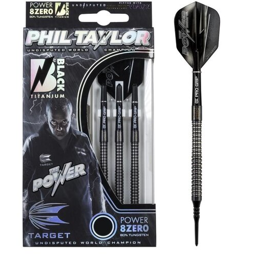 Target Phil Taylor Power 8ZERO Black Titanium S1 Soft Tip Darts