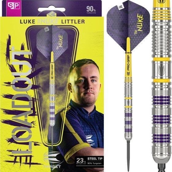 Target Darts Luke Littler G1 Freccette Swiss Point Con Punta In Acciaio, Freccetta In Tungsteno Al 90%, 22G | Freccette Generation 1 Con Punta In Acciaio, Set Di Freccette Swiss Points Player