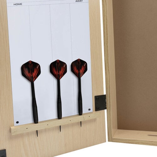 KOTO KOTO Darts Centre - Lightwood Dartboard Cabinet with Darts