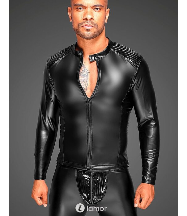 * NOIR handmade Sexy Powerwetlook heren Jack met PVC delen van Noir Handmade