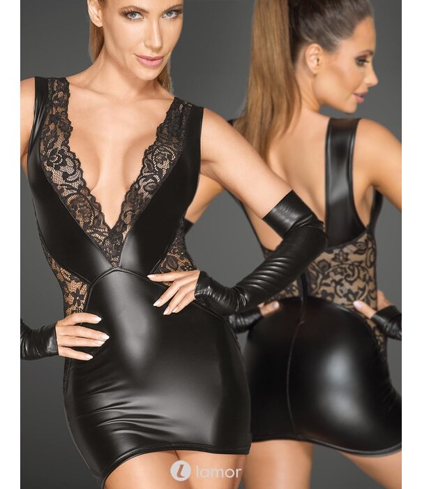 * NOIR handmade Spannend mini jurkje met diep decolete van Noir Handmade