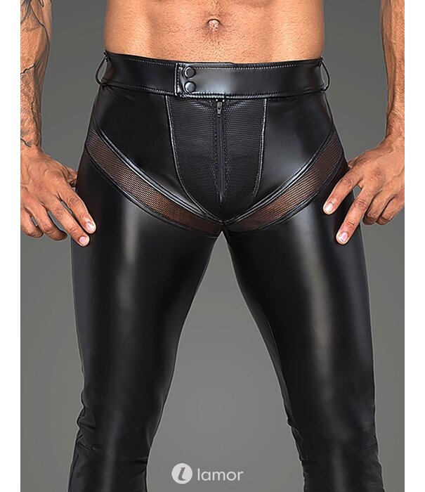 * NOIR handmade Lange herenbroek inzetstukken van mesh van Noir Handmade