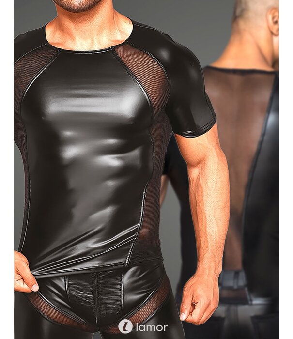 * NOIR handmade Stijlvol Heren shirt met mesh inzet van Noir Handmade