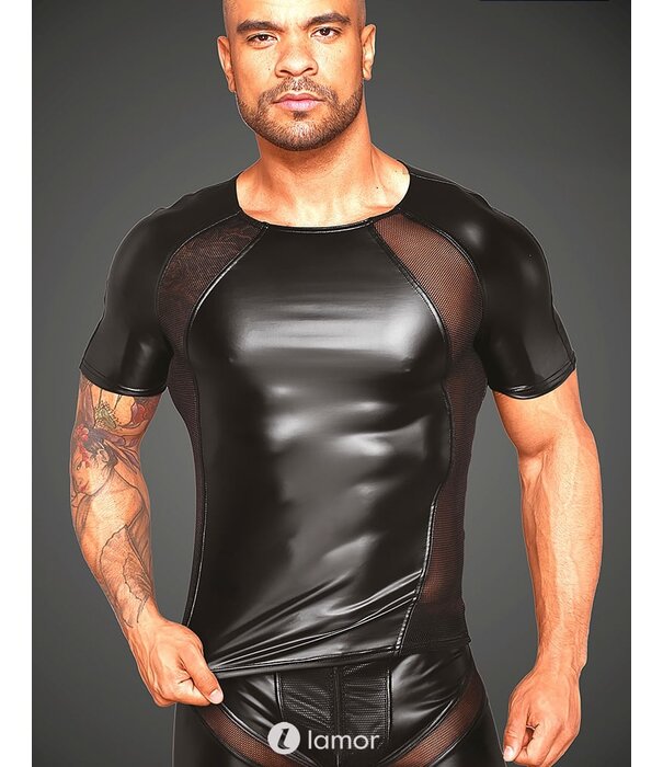 * NOIR handmade Stijlvol Heren shirt met mesh inzet van Noir Handmade