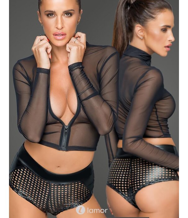 * NOIR handmade Tule top met ritssluiting van Noir Handmade MissBeHaved Collection