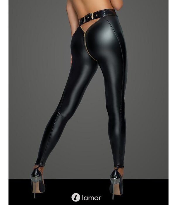 * NOIR handmade Wetlook legging met ritssluiting van Noir handmade MissBeHaved Collection