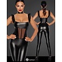 Wetlook catsuit met Tule inzet van Noir Handmade uit de collectie Fucking Fabulous