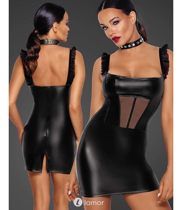 * NOIR handmade Sexy Wetlook mini jurk met Tule inzet van Noir Handmade  uit de collectie Fucking Fabulous