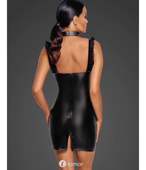 * NOIR handmade Sexy Wetlook mini jurk met Tule inzet van Noir Handmade  uit de collectie Fucking Fabulous