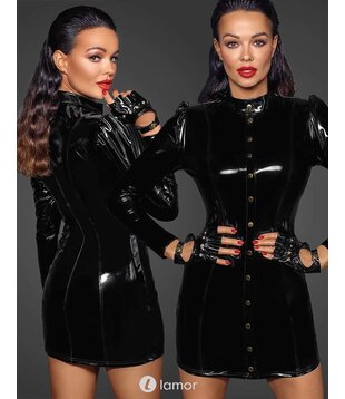 Lak jurk met druksluiting -F246