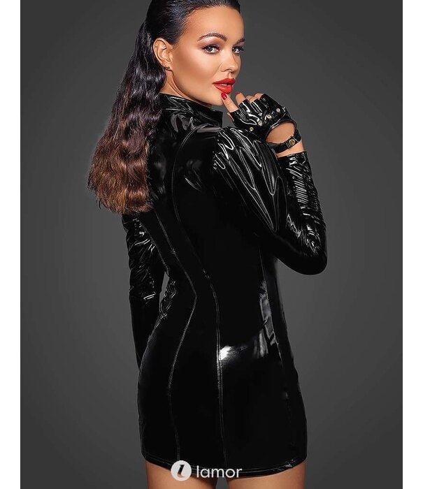 * NOIR handmade Lak jurk met druksluiting Noir Handmade Fucking Fabulous Collection