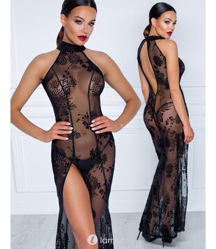 Lange tule jurk-F239