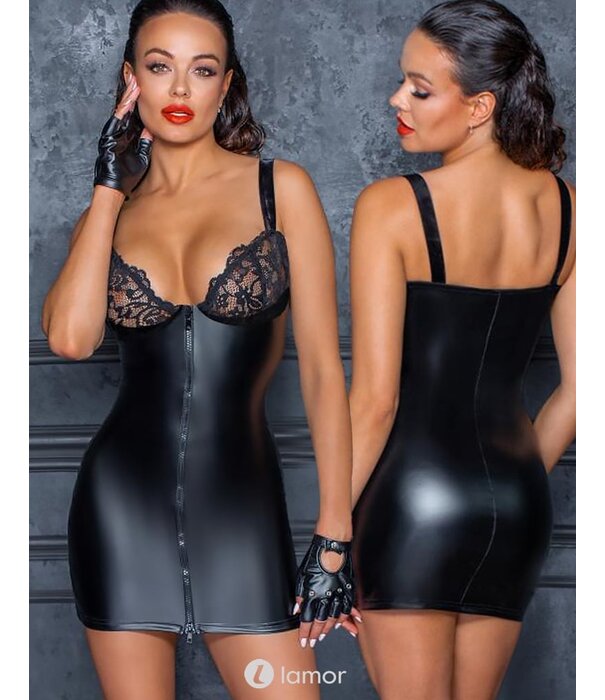 * NOIR handmade Wetlook mini jurk met tule cups van Noir Handmade uit de collectie Fucking Fabulous