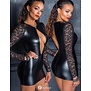 Mini jurkje met diep decoletté en lange mouwen van Noir Handmade Fucking Fabulous Collection