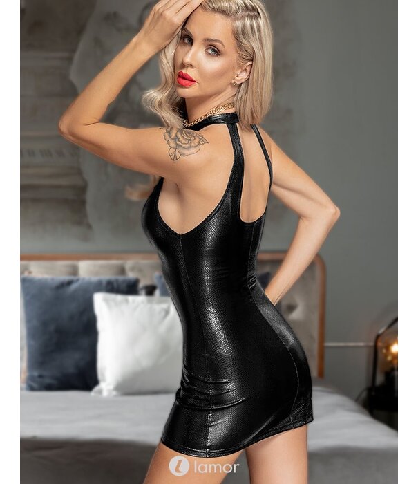 * NOIR handmade Wetlook jurkje met 2-weg rittsluiting van Noir Handmade  Boudoir stories