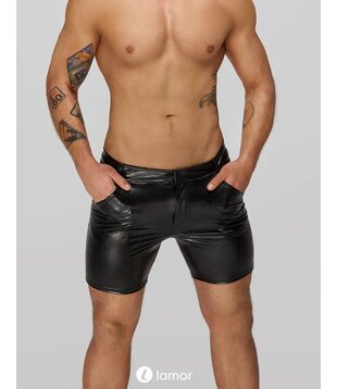 Wetlook Heren short met rits, H068