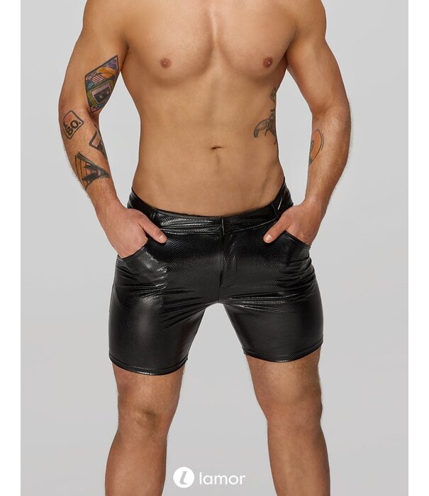 * NOIR handmade Wetlook Heren short met slangen reliÃƒÂ«f van Noir Handmade