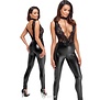 Catsuit van Wetlook met kant met afneembare ketting van Noir Handmade Libido