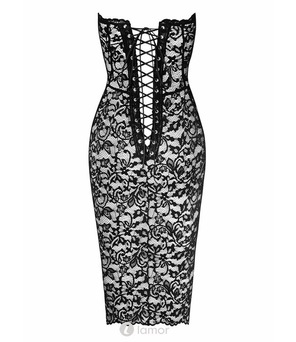 * NOIR handmade halflange kanten korsetjurk van Noir Handmade  Libido