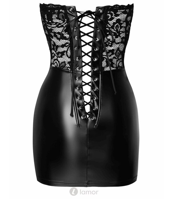 * NOIR handmade Wetlook met kant korsetjurk van Noir Handmade  Libido