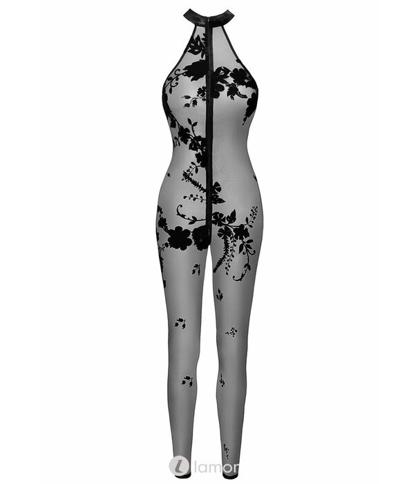 * NOIR handmade Halter catsuit met bloemen print van Noir Handmade Libido