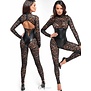 Catsuit met onderborstkorset met bloemen print van Noir Handmade Libido