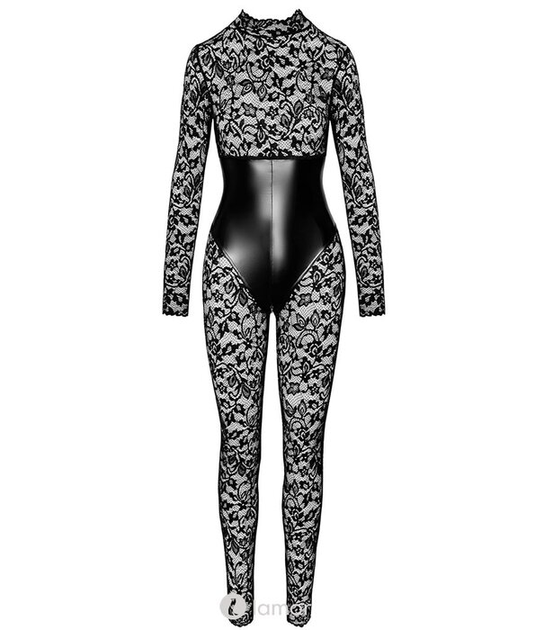 * NOIR handmade  Catsuit met onderborstkorset met bloemen print van Noir Handmade Libido