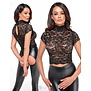 Croptop van gebloemd kant Noir Handmade Libido