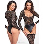 Wetlook body met kanten top deel van Noir Handmade Libido