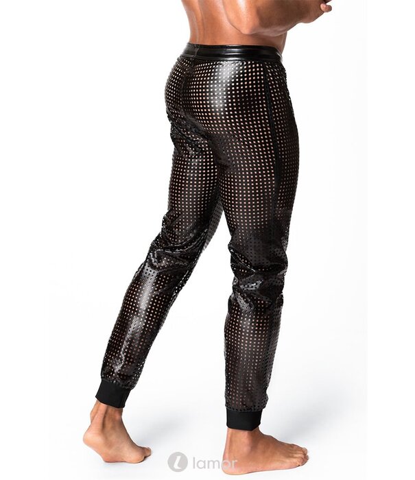 * NOIR handmade Wetlook heren broek geperforeerde stof, van Noir Handmade Chaos Collection