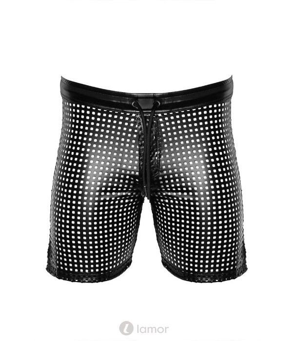 * NOIR handmade Wetlook Heren short met veter van Noir Handmade Chaos Collection    -