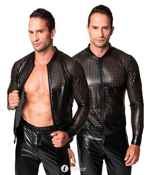 Wetlook herenjack geperforeerd, H076