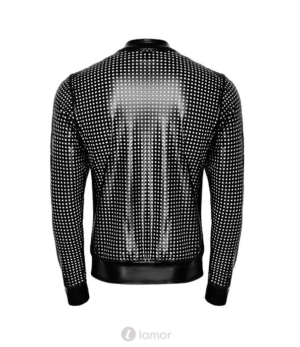 * NOIR handmade Sexy Powerwetlook heren Jackgeperforeerd van Noir Handmade Chaos Collection