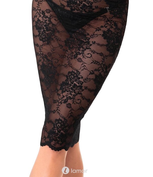 * NOIR handmade Halflange kanten halterjurk Nocturne van Noir Handmade  Orgia Collection