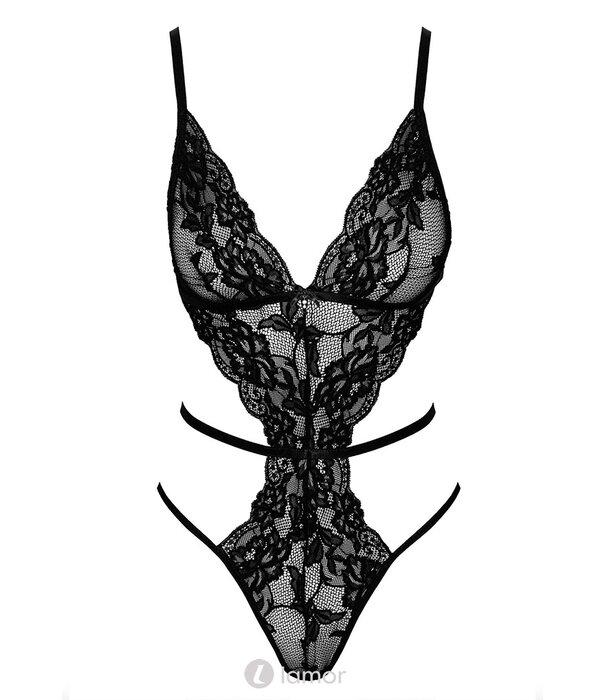 * KISSABLE VAN NOIR HANDMADE Zwarte kanten stringbody van het merk Kissable