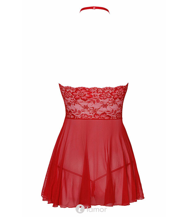 * KISSABLE VAN NOIR HANDMADE Sexy babydoll van tule met hoogwaardig kant van het merk Kissable