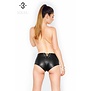 PU-Leren Hotpants met vetersluiting aan de voor en achterzijde.
