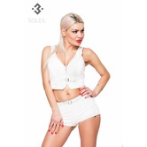 Eco-Leren Korset met rits aan voorkant en een stoer riempje