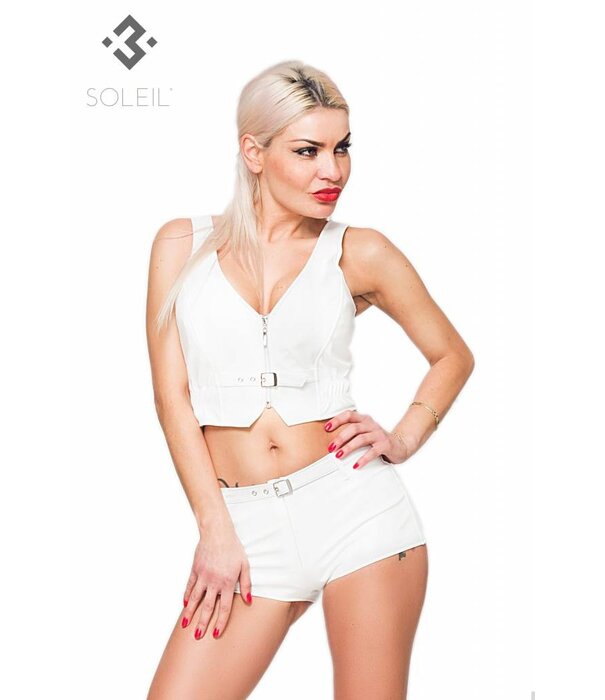 * SOLEIL  by XXX COLLECTION Eco-Leren Korset met rits aan voorkant en een stoer riempje