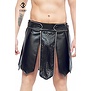 Heren gladiator rok met geschulpt leer, en gekleurde biezen